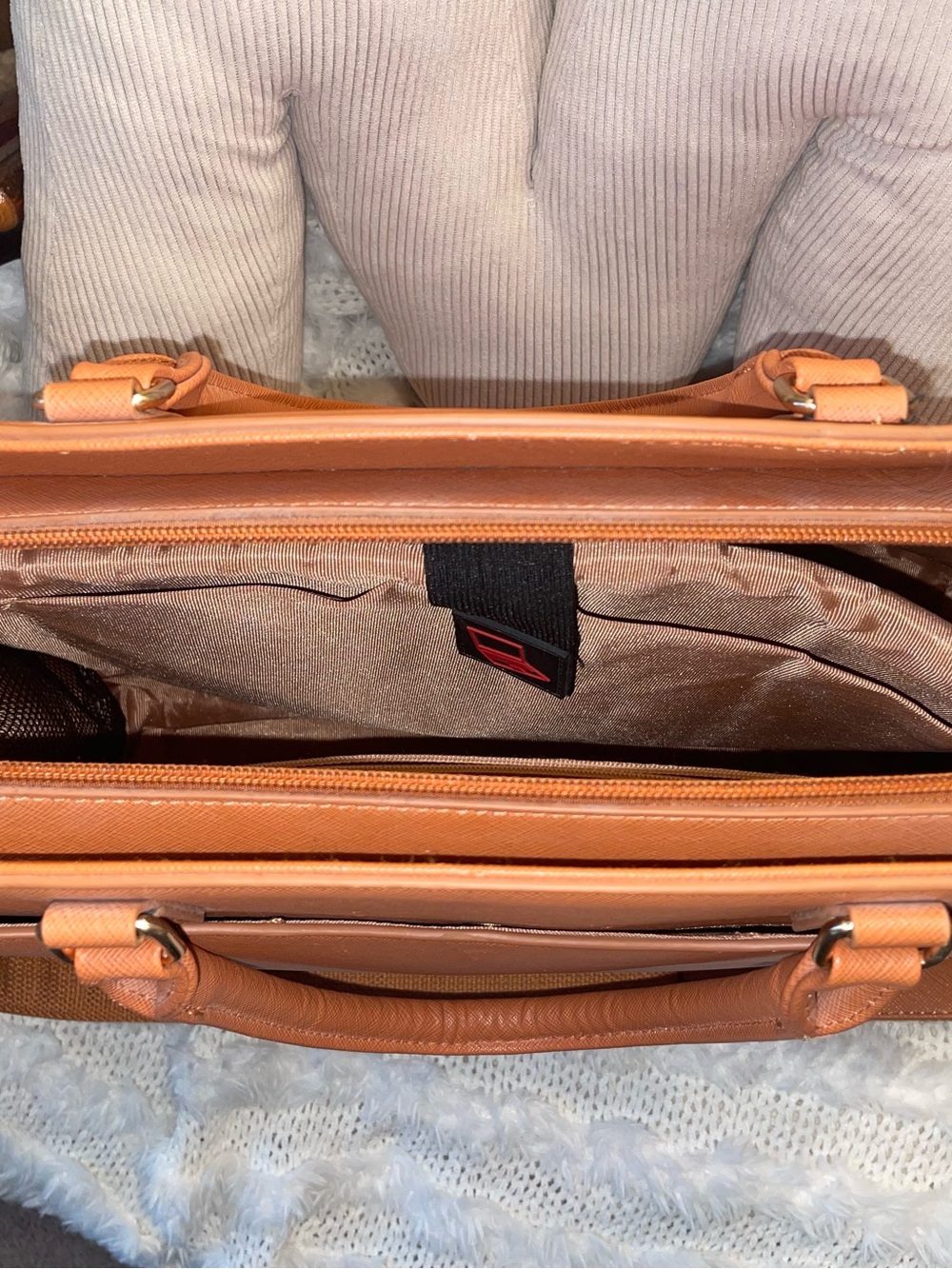 Structured Computer Bag - Tan - Picture 6 of 10